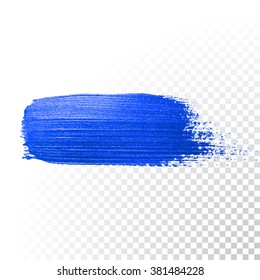 Pintura de pinza de pincel de color azul vectorial, mancha de desprestigio. Resumen de color de aceite gouache azul brillo texturizado ilustración de arte. 