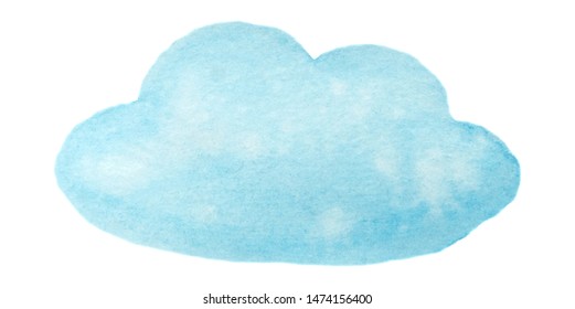 Vector blue watercolor paint cloud isolated on white for Your design