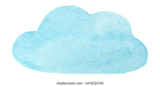 Vector blue watercolor paint cloud isolated on white for Your design
