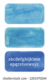 Vector blue watercolor rectangle background