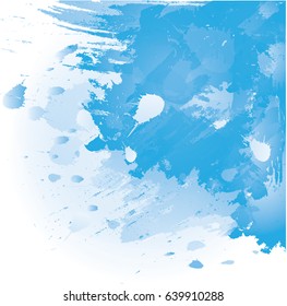 Vector blue watercolor splash texture background.