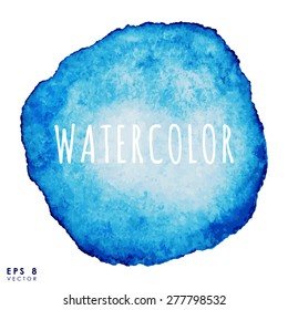Vector blue watercolor stain