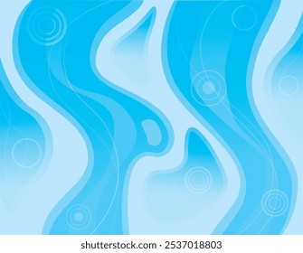 Vector blue watercolor waves background