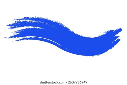 Vector blue wave drawn with brush 
Vector brush wave on white background
