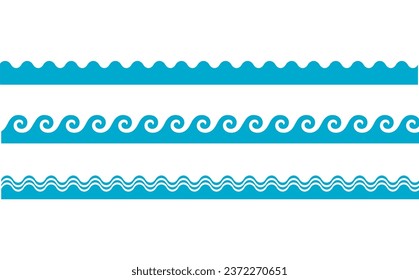 Vector blue wave icons set