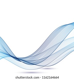 Vector blue wave. Layout for advertising banner. Abstract illustration