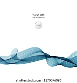 Vector blue wave on white background. Abstract background.