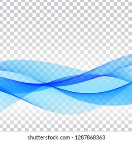 Vector blue wave transparent elegant background