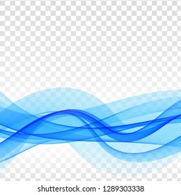 Vector blue wave transparent elegant background