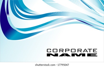 VECTOR Blue waves corporate business card