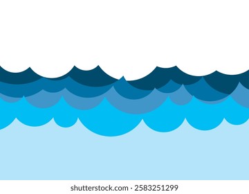 Vector blue waves. Modern nautical pattern. Trendy design element. Abstract water. Swimming pool. Rest on the water. Vector background with transition.