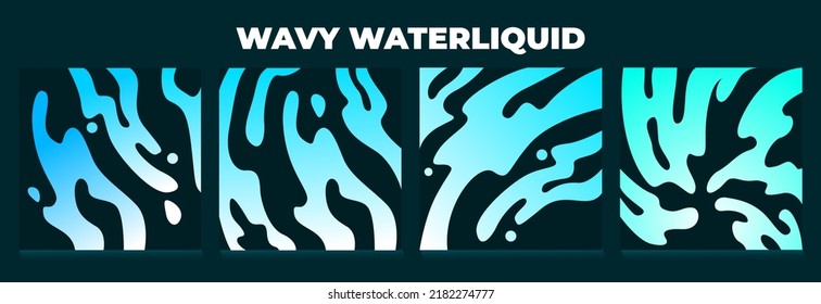 vector blue wavy background, liquid gradient abstract, Wavy design element, splash water, Swirl wave, Fluid graphic shape element design vector, waves, water