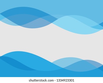 Vector blue wavy wave abstract swoosh background. Wavy waves banner color line for web banner. 