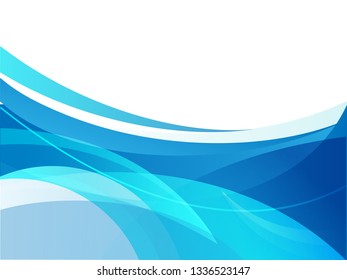 Vector blue wavy wave abstract swoosh background. Wavy waves banner color line for web banner. 
