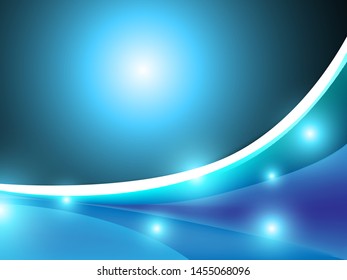 Vector blue wavy wave abstract swoosh background. Wavy waves banner color line for web banner. 