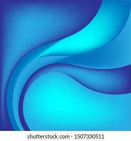 Vector blue wavy wave abstract swoosh background. Wavy waves banner color line for web banner.
