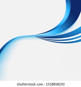 Vector blue wavy wave abstract swoosh background. Wavy waves banner color line for web banner.
