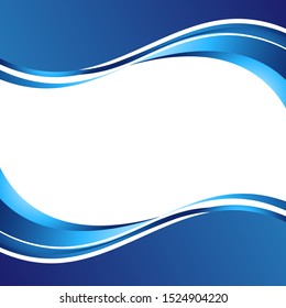 Vector Blue Wavy Wave Abstract Swoosh Background. Wavy Waves Banner Color Line For Web Banner.
