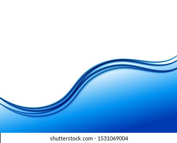 Vector blue wavy wave abstract swoosh background. Wavy waves banner color line for web banner.
