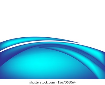 Vector blue wavy wave abstract swoosh background. Wavy waves banner color line for web banner. 