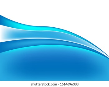 Vector blue wavy wave abstract swoosh background. Wavy waves banner color line for web banner. 