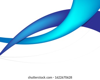 Vector blue wavy wave abstract swoosh background. Wavy waves banner color line for web banner. 