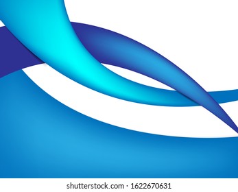 Vector blue wavy wave abstract swoosh background. Wavy waves banner color line for web banner. 
