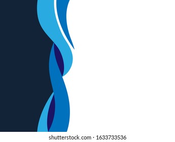 Vector blue wavy wave abstract swoosh background. Wavy waves banner color line for web banner. 