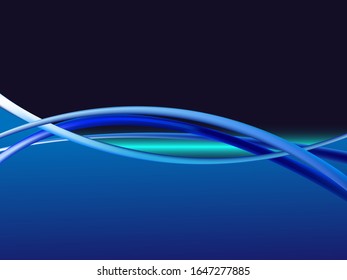 Vector blue wavy wave abstract swoosh background. Wavy waves banner color line for web banner. 