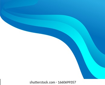 Fondo de oscilación abstracto de onda azul vectorial. Línea de color de banner de ondas onduladas para banner web. 