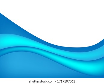 Vector blue wavy wave abstract swoosh background. Wavy waves banner color line for web banner. 