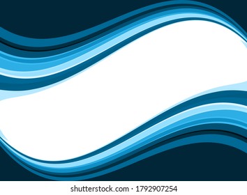 Vector blue wavy wave abstract swoosh background. Wavy waves banner color line for web banner. 