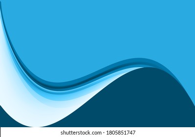 Vector blue wavy wave abstract swoosh background. Wavy waves banner color line for web banner. 