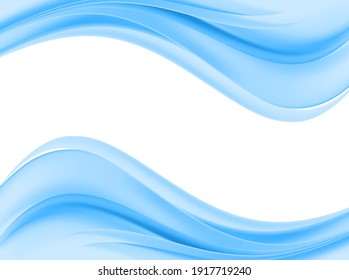 Vector blue wavy wave abstract swoosh background. Wavy waves banner color line for web banner. 