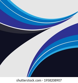 Vector blue wavy wave abstract swoosh background. Wavy waves banner color line for web banner. 