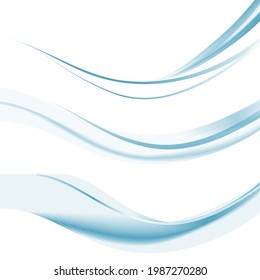 Fondo de oscilación abstracto de onda ondulada azul vectorial. Línea de color de pancarta de ondas onduladas para banner web. 