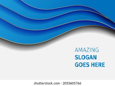 Vector blue wavy wave abstract swoosh background. Wavy waves banner color line for web banner. 