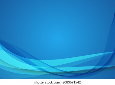 Fondo de oscilación abstracto de onda ondulada azul vectorial. Línea de color de pancarta de ondas onduladas para banner web. 