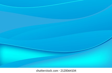 Vektorblauer, welliger, abstrakter, schwarzer Hintergrund. Wavy Wellen Banner-Farblinie für Web-Banner. 
