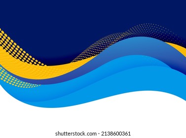 Vector blue wavy wave abstract swoosh background. Wavy waves banner color line for web banner. 