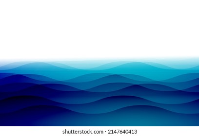 Vector blue wavy wave abstract swoosh background. Wavy waves banner color line for web banner. 