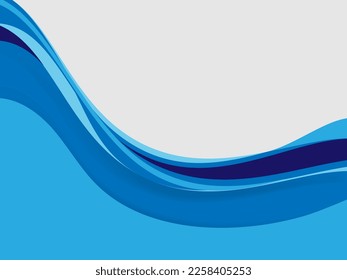 Fondo de oscilación abstracto de onda ondulada azul vectorial. Línea de color de pancarta de ondas onduladas para banner web. 