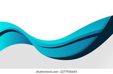 Vector blue wavy wave abstract swoosh background. Wavy waves banner color line for web banner. 