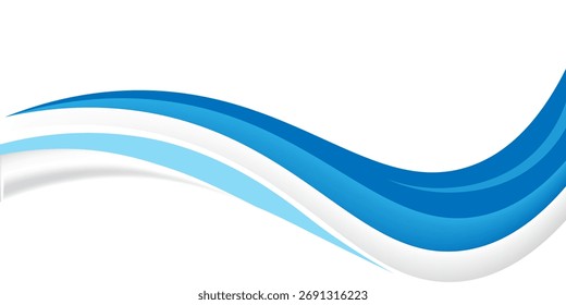 Vetor azul ondulado onda abstrato oswoosh fundo. Linha de cor do banner de ondas onduladas para banner da Web.