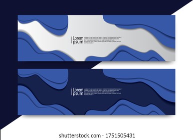 diseño de plantilla de banner web azul vectorial 3d