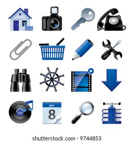 Vector blue website and internet icons 2