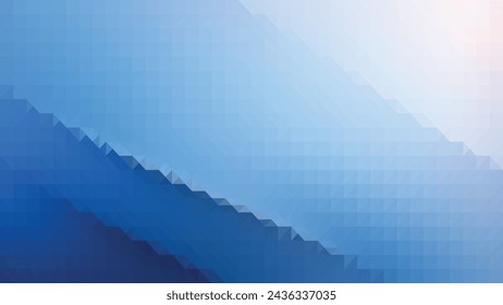 Vector blue and white abstract Low poly background, trendy, geometric, cyber polygonal wallpaper, triangle style poster