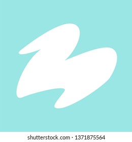 Vector blue and white background. Sweet cream for dessert. Toothpaste, cosmetics, cream. Blue blot. Blue acrylic paint. Delicious cream cake. Cloud in the sky.