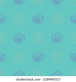 Vector blue, white flowers stripes seamless background. Excellent for fabric, scrapbooking, wallpaper projects, backgrounds, invitations, design projects.