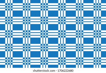 Vector blue and white Gingham check pattern design illustration for printing, Cloth, textiles, fabrics decoration and other.